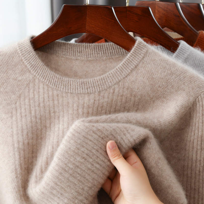 男士纯羊毛衫圆领加厚纯色毛衣