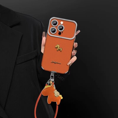 电镀大视窗贴皮适用苹果17promax手机壳迷你小金马iPhone16软壳13