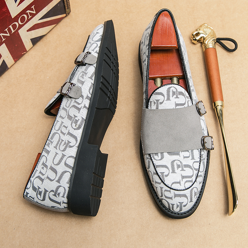 青年发型师增高豆豆皮鞋