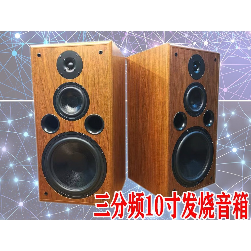 10寸三分频书架音箱家用木质重低音天朗发烧hifi无源音响图片