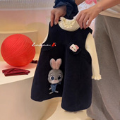 女童秋冬连衣裙甜美洋气朱迪兔子警官背心裙冬装 学院风裙子