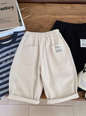 男童灯笼裤痞帅风儿童裤子休闲裤春季中小童春秋男孩宽松黑色长裤