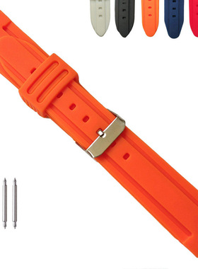 20 22 24 26mm平直接口硅胶手表带 防水防汗柔软舒适时尚橡胶表带