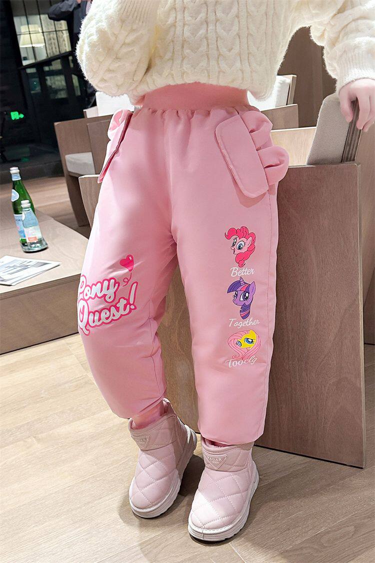 小马宝莉卡通女童羽绒裤子防寒保暖防风儿童棉裤宝宝冬天裤子
