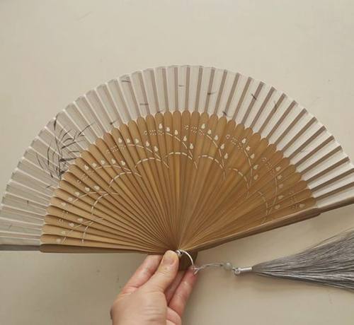 复古灰色日用折扇汉服拍摄道具