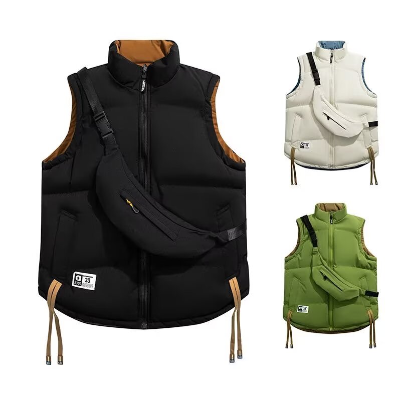 双面穿棉马甲男冬季加厚保暖坎肩