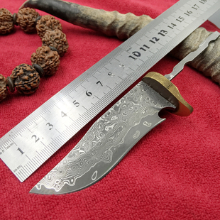 大马士革钢胚花纹钢手工水果刀胚刀坯刀条刀片半成品小直刀胚