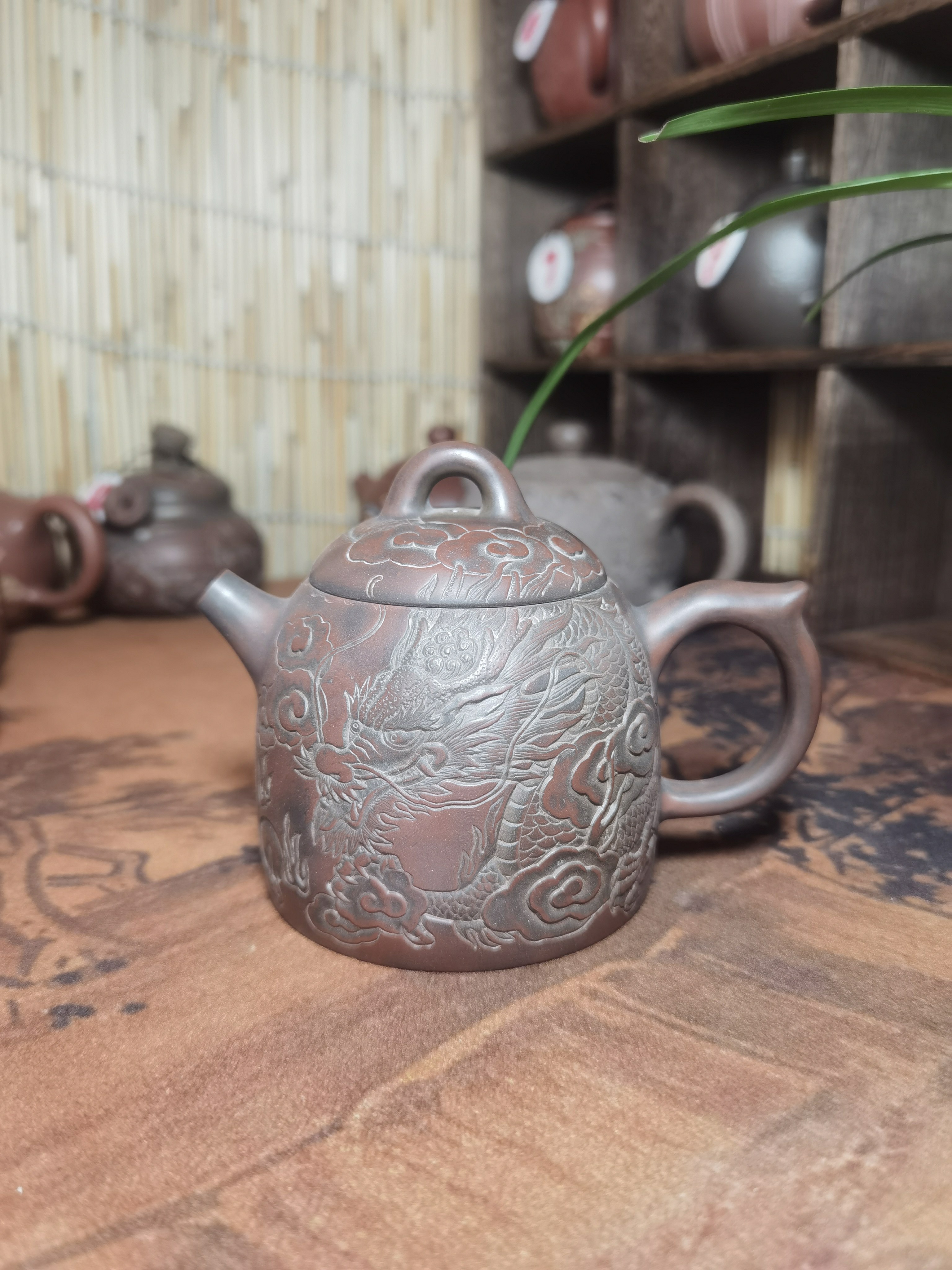 广西钦州兴陶茶壶原矿陶土全手工制作手工雕刻茶具容量220cc