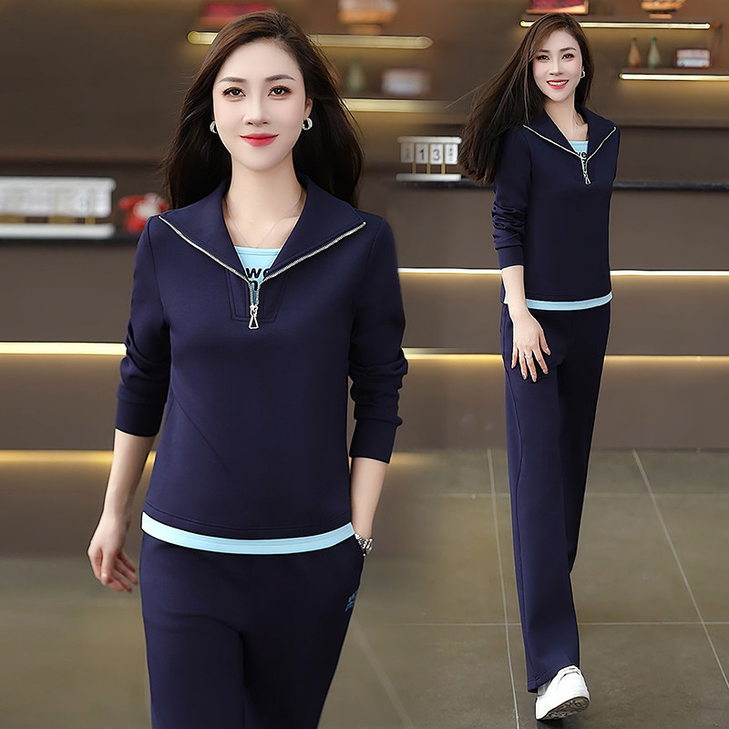 洋气运动服套装女秋季2025新款爆款时髦早秋装卫衣直筒裤两件套装