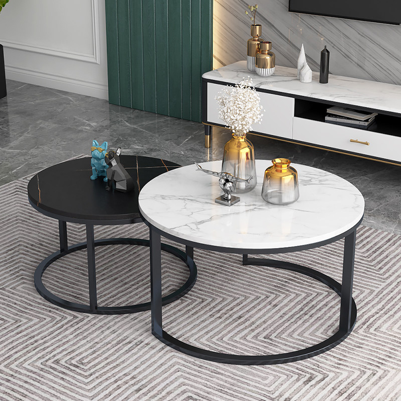 茶几客厅家用轻奢现代简约小户型岩板茶几桌2024新款圆形小桌子