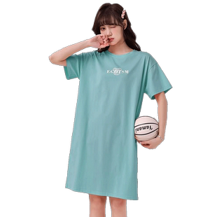 小护士睡裙女夏季薄款纯棉可爱甜美裙子宽松可外穿短袖家居服睡衣