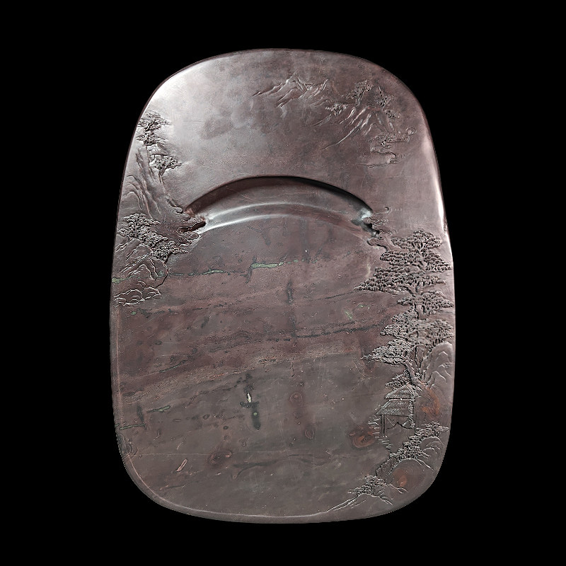 【孤品】国家非遗 工艺美术大师 梁焕明端砚《紫气东来砚》麻子坑肇庆端砚台 天然原石手工砚台 高档收藏砚台