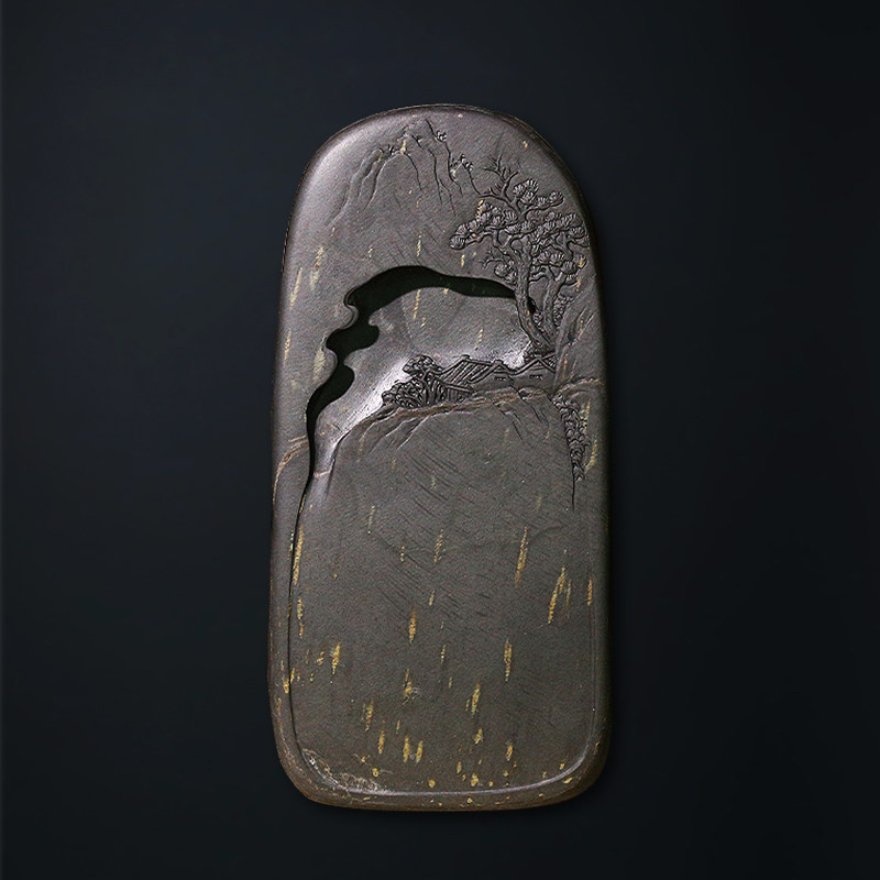 【孤品】国家非遗 张子坚砚台作品《峦翠松风》歙砚老坑金星坑 金星砚台 天然原石精品歙砚台文房四宝 YT6784,文具电教/文化用品/商务用品,文房四宝,淘宝优惠券,粉丝福利购,淘宝优惠卷