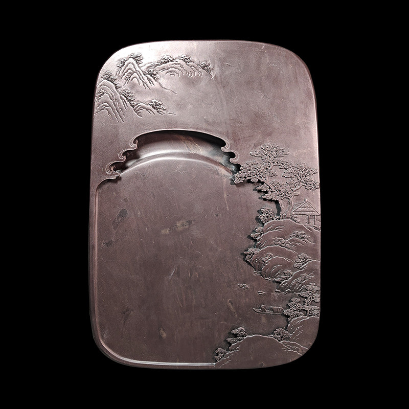 【孤品】国家非遗 工艺美术大师 梁焕明端砚《锦绣山河砚》麻子坑肇庆端砚台 天然原石手工砚台 高档收藏砚台