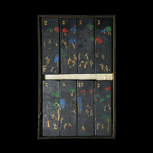 棉花图古墨 乾隆老墨版 曹素功收藏老墨块套 1986年制 国家非遗