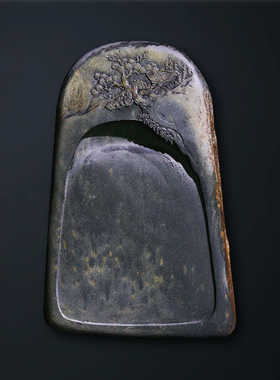 【孤品 一物一拍】国家非遗 张子坚作品《山水清音》老坑金星砚台 天然原石书法专用砚 文房四宝 YT4389