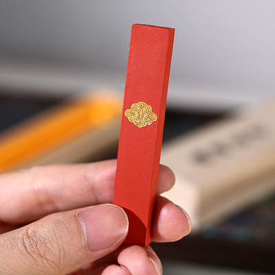 原矿纯朱砂墨条徽墨水飞朱正红