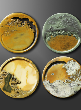 【孤品】赋比兴砚台 国家非遗 宋年锋砚台作品 天然原石老坑砚台可研墨条书法专用砚台 高档文房四宝歙端砚台