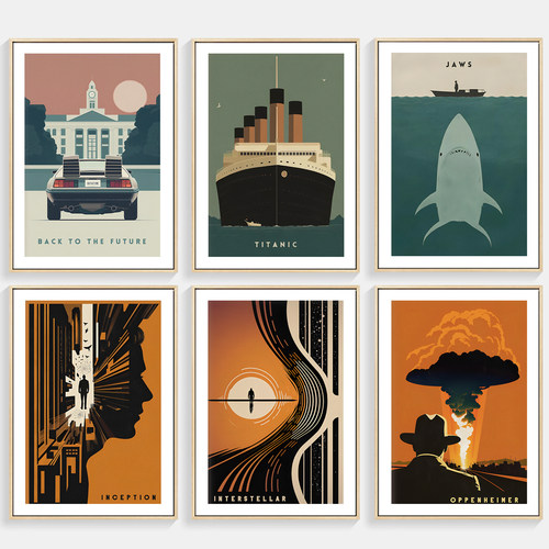 现代简约电影海报装饰画客厅墙画
