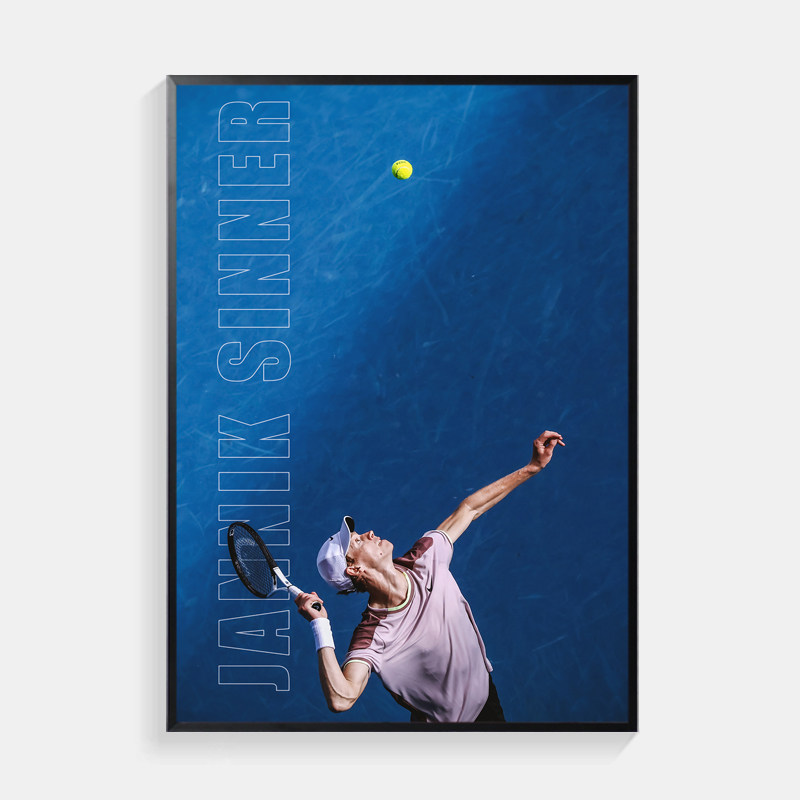 扬尼克辛纳装饰画客厅沙发背景墙画卧室壁画意大利网球运动员挂画