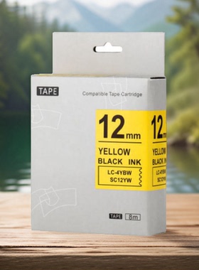 适用锦宫SS12KW白黄底黑字6 9 12 18 24 36mm标签纸SR230C色带