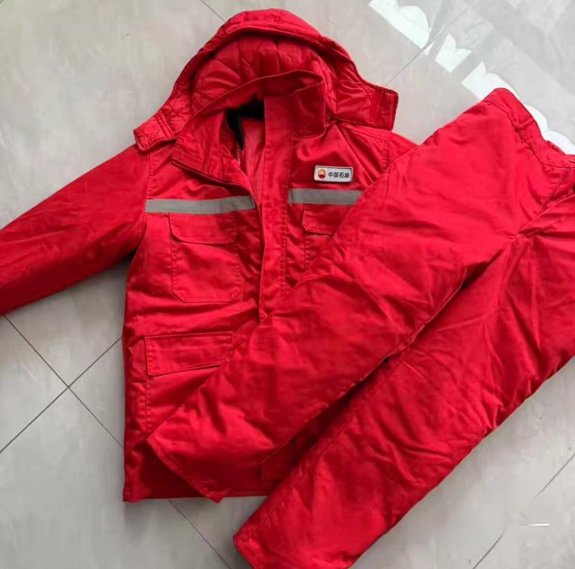 中石油防静电棉服秋冬工装涤棉可拆卸内胆帽子油田加油站劳保定制