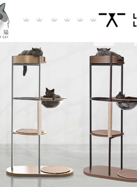 奢侈猫-limolimo太空舱猫爬架简约设计感网红实木猫窝一体剑麻