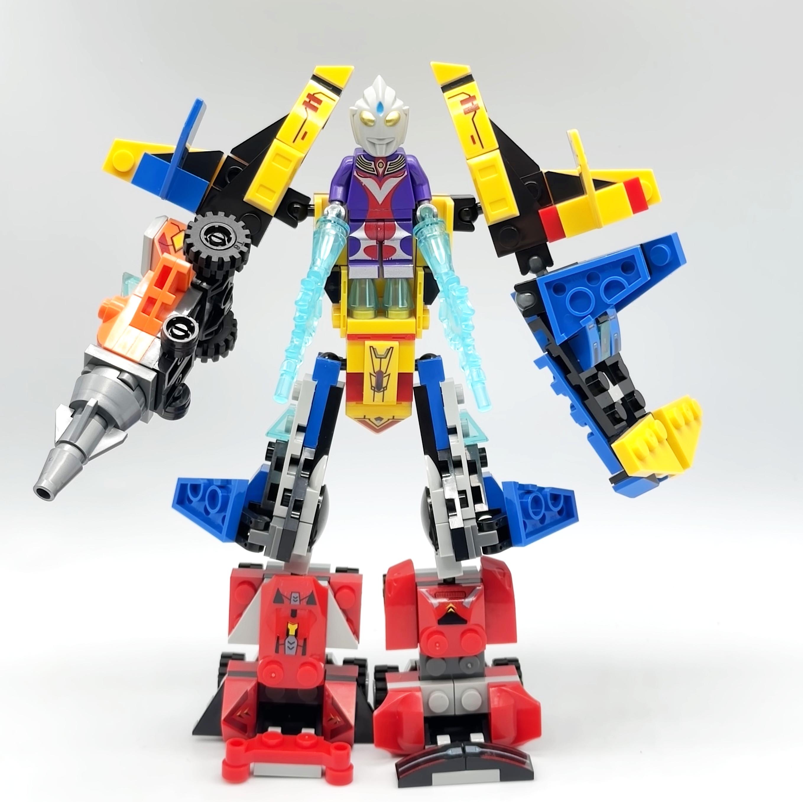8合1奥特拼装变形积木机甲