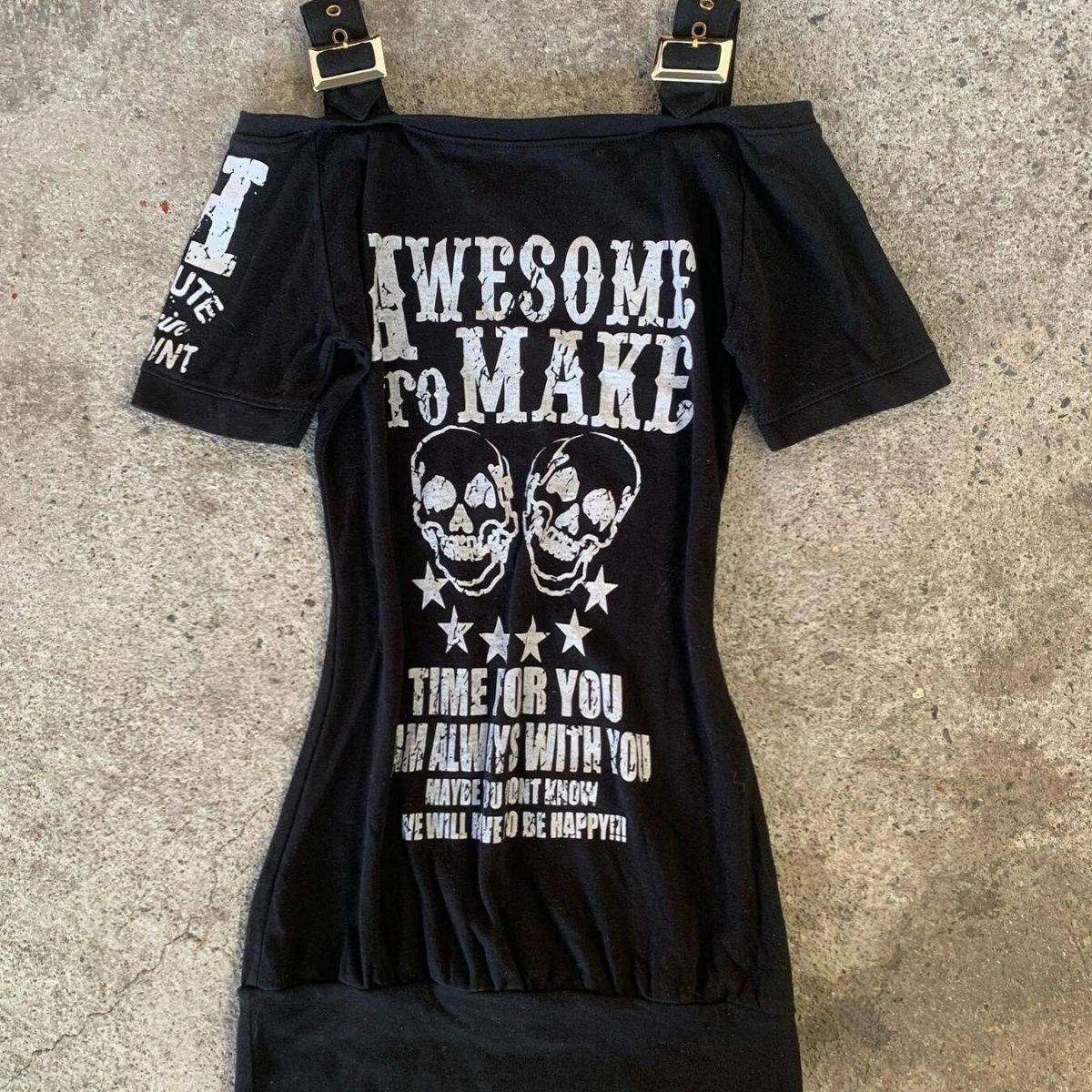 thumbnail for Y2K American retro waist short-sleeved slimming top secretly wasteland style hot girl vintage street vintage short skirt