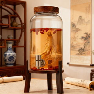 泡酒专用玻璃瓶人参药酒罐子带龙头密封酒坛家用高档容器