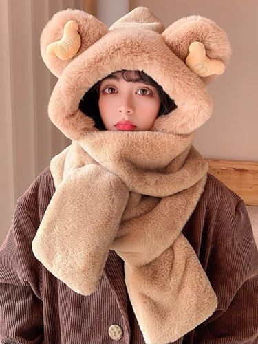 围巾帽子一体出游韩系女冬季加厚