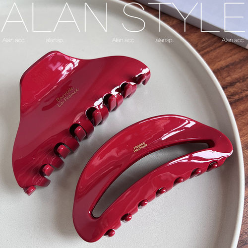 红色系列醋酸大号抓夹女发夹头饰