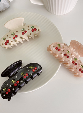 欧阳娜娜同款emijay可爱樱桃派抓夹后脑勺发夹醋酸鲨鱼夹发饰少女