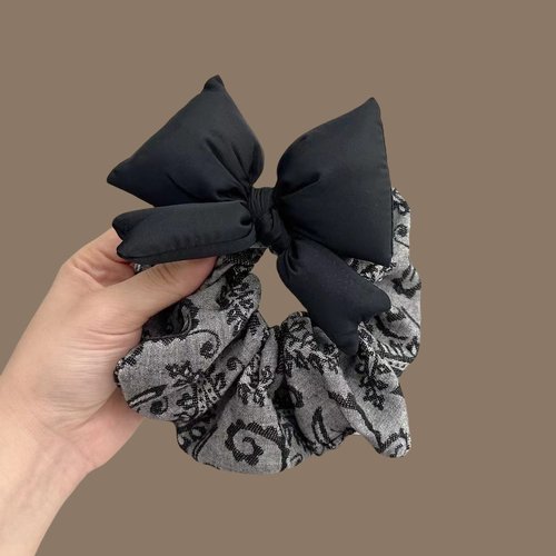 韩国东大门同款复古腰果花大肠发圈女百搭发绳枕头海绵蝴蝶结头绳