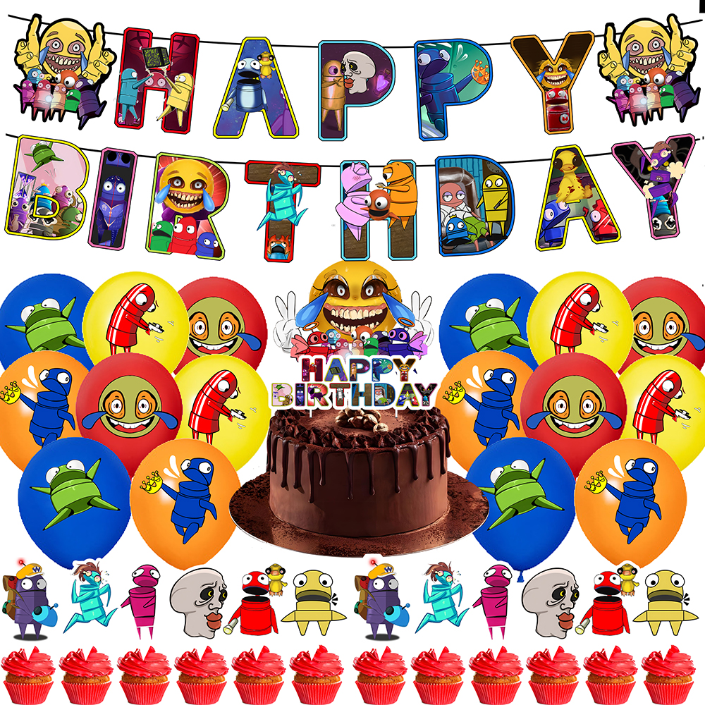 邮筒人生日派对装饰气球蛋糕插