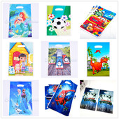 10个可爱卡通派对礼品袋 儿童宝宝生日糖果袋塑料袋 回礼袋手提袋