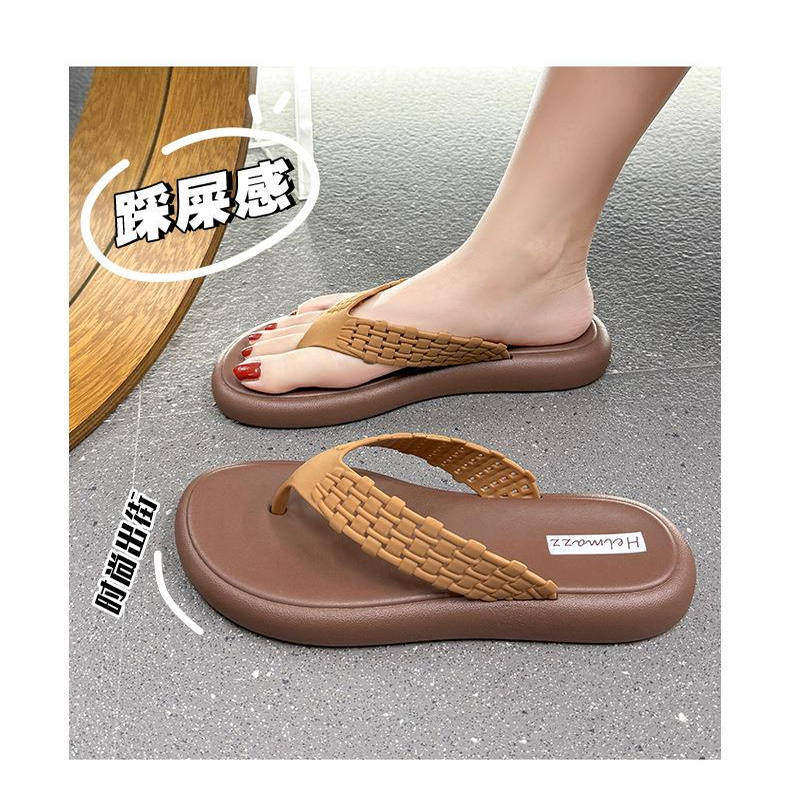 人字拖女夏外穿黑色夹脚拖鞋