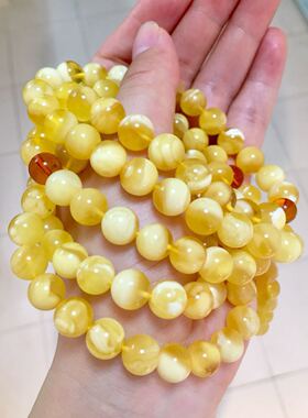 蜜蜡佛珠两用俄料手串项链