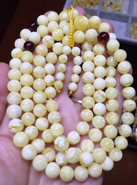 俄料佛珠蜡质手串项链