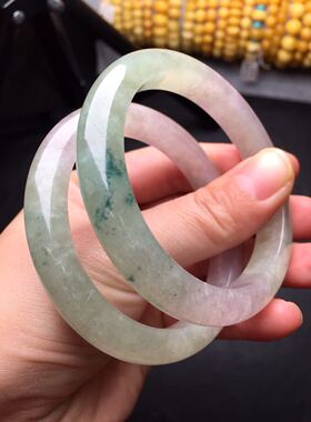 A货翡翠糯冰种仙气叮当镯