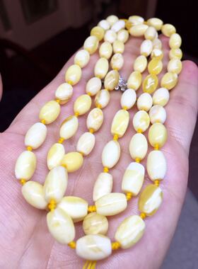 俄料白花蜡精编项链