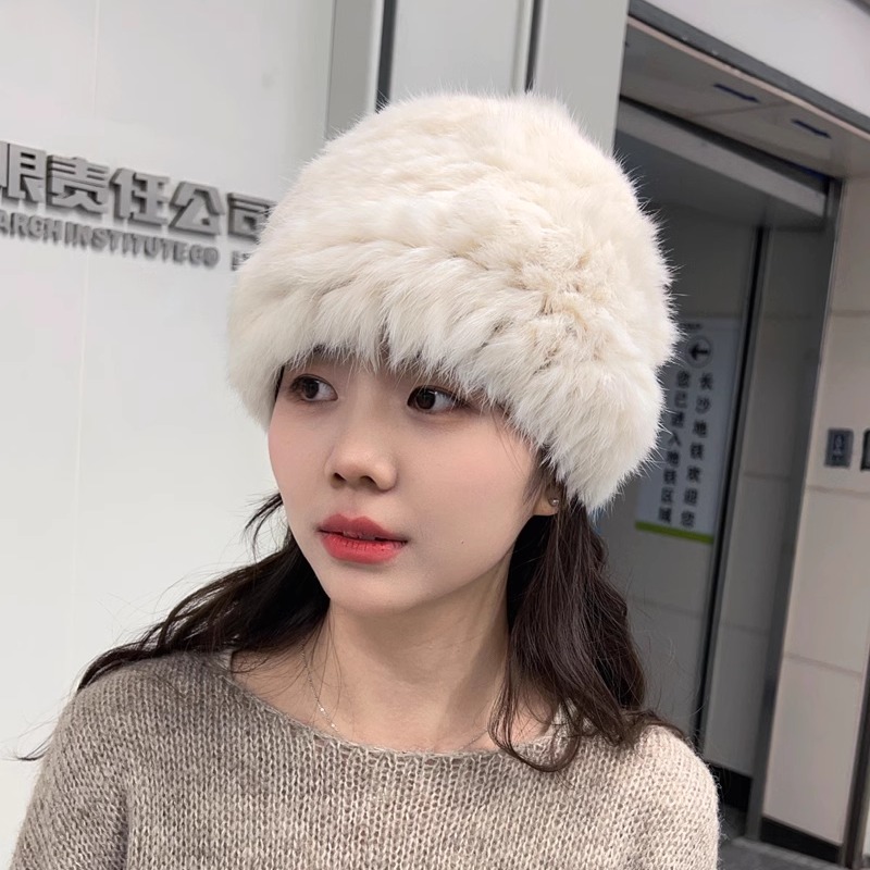 兔毛帽子包头帽女真皮真美冬季