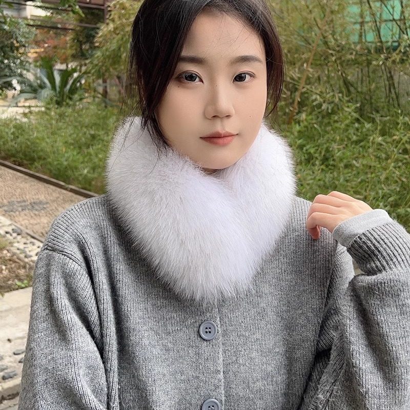 韩版双面狐狸毛围脖围巾女冬季保暖真毛皮草磁铁搭扣毛毛围脖围巾