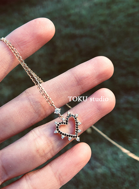 小众心形金色14K包金精致项链