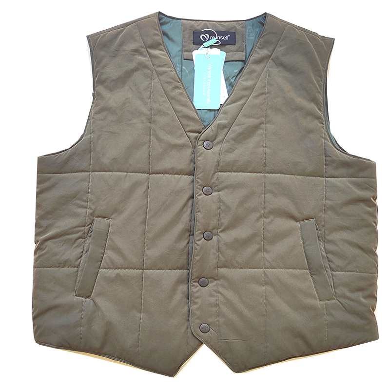 蒙赛尔秋冬新款保暖羊毛马甲休闲中老年男背心加厚外穿