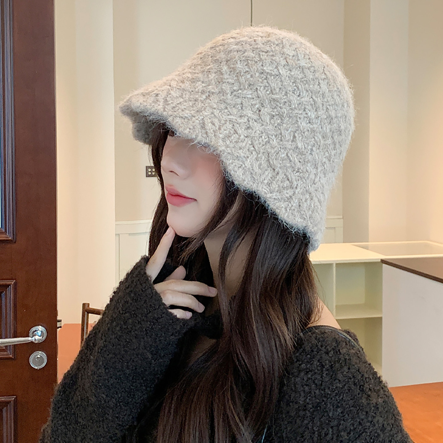 气质帽子女韩版ins百搭水桶帽秋冬防寒保暖渔夫帽日系盆帽显脸小