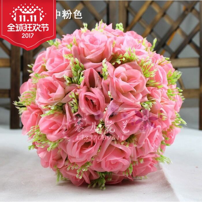 高档仿真满天星玫瑰花球干花假花绢花塑料花结婚婚庆酒店商场挂饰