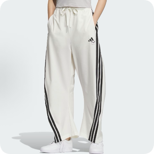 现货adidas Climacool 时尚宽松系带条纹速干休闲裤 女裤KC1491