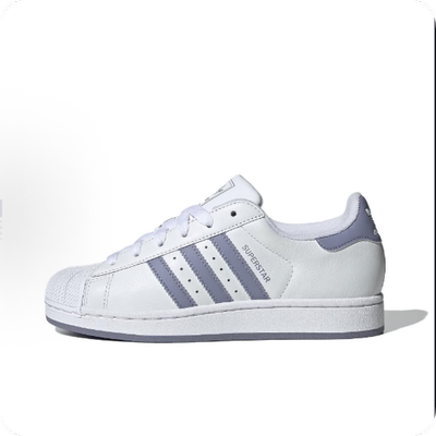 adidas originals Superstar 2 耐磨 低帮 板鞋 女 白紫色JS1373