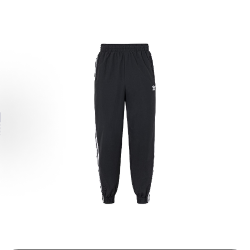 adidas 条纹时尚柔软舒适百搭针织运动裤 男款 黑色KB2465